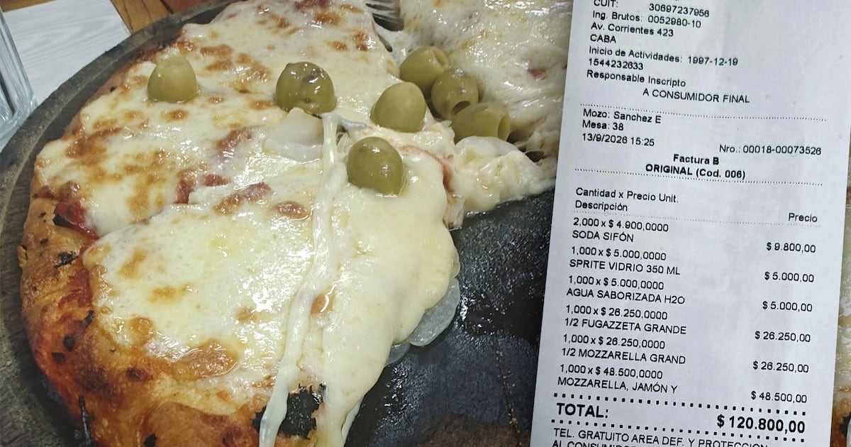 Una pizza y cuatro bebidas: el ticket de $120.800 en El Cuartito que reabre el debate sobre el costo de salir a comer
