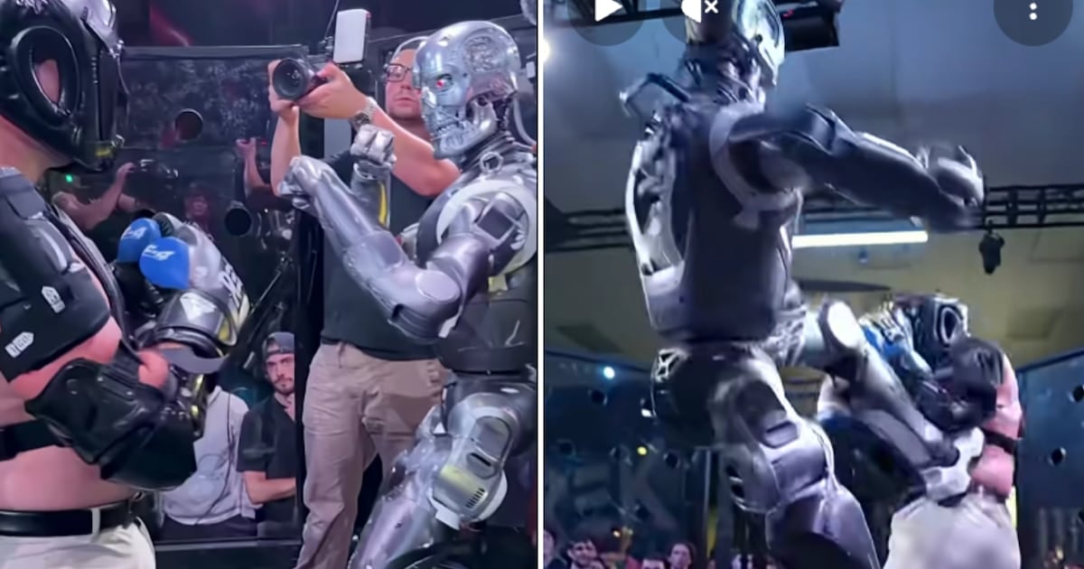 Un tipo le pegó a un robot, se lastimó la mano y ahora la pelea es legal en California
